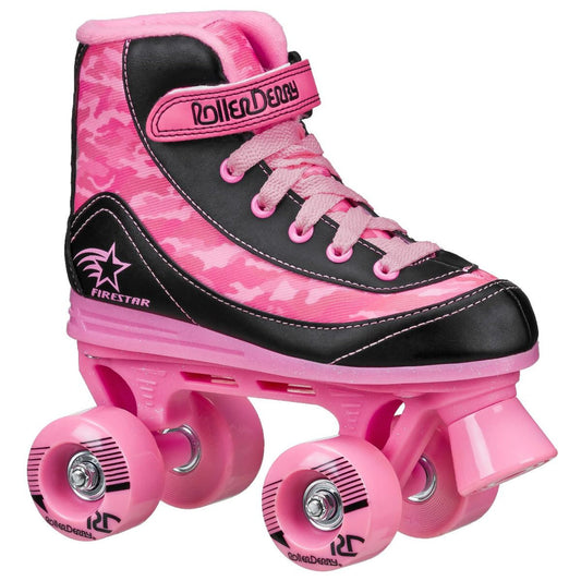 RDS FIRESTAR SKATE GIRLS PINK CAMO ROLLER SKATES