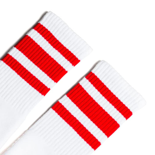 Retro SOCCO RED STRIPED | WHITE MID SOCKS